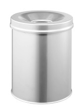 Papierkorb Safe rund 15 Liter  metallic silber