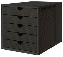 Schubladenbox SYSTEMBOX KARMA - DIN A4/C4  5 geschlossene Schubladen  öko-schwarz