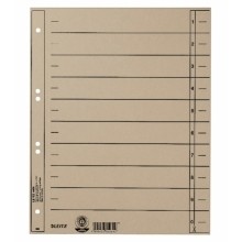 Trennblatt  A4  durchgefärbter Karton  grau  Pack mit 100 Stück