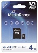 Micro SDHC Speicherkarte 4GB Klasse 10 mit SD-Karten Adapter
