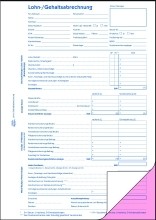 Lohn-/Gehaltsabrechnung  DIN A4  vorgelocht  2 x 50 Blatt/10 Stück  weiß  rosa