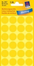 3007 Markierungspunkte  Ø“ 18 mm  4 Blatt/96 Etiketten  gelb