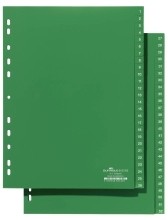 Zahlenregister  Hartfolie  1 - 52  grün  DIN A4 volldeckend  215/230 x 297 mm 52 Blatt