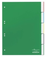 Register  Hartfolie  blanko  grün  DIN A4  215/230 x 297 mm  5 Blatt