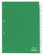 Register  Hartfolie  blanko  grün  DIN A4  215/230 x 297 mm  20 Blatt