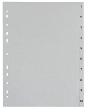 Zahlenregister aus Kunststoff -   A4  5 Blatt  Taben 1-5