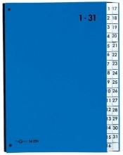 Pultordner Color-Einband - Tabe 1 - 31  32 Fächer  Farbe blau