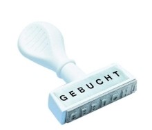 Stempel Text Gebucht  Lagertext 4 5cm Breite