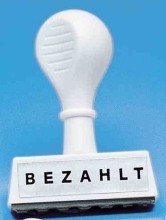 Stempel Text Bezahlt  Lagertext 4 5cm Breite