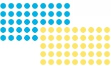 Moderationsklebepunkt  Kreis  19 mm  blau und gelb  500 Stück je Farbe