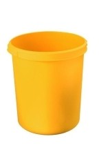 Papierkorb 30 Liter  rund  2 Griffmulden  extra stabil  gelb