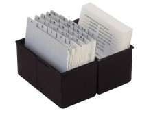 Karteibox DIN A5 quer  für 450 Karten mit Stahlscharnier  schwarz