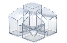 Schreibtisch-Köcher SCALA mit 4 Fächern  transparent-klar