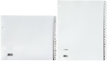 Kunststoffregister A - Z - ohne Index  A4  18 cm hoch  20 Blatt