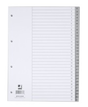 Zahlenregister aus Kunststoff grau -   A4  31 Blatt  Taben 1-31