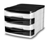 Schubladenbox Isis - 4 Schubladen  weiß/schwarz