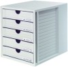 Schubladenbox SYSTEMBOX KARMA - DIN A4/C4  5 geschlossene Schubladen  öko-grau