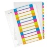 Plastikregister WOW  1-12  A4  PP  12 Blatt  farbig