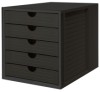 Schubladenbox SYSTEMBOX KARMA - DIN A4/C4  5 geschlossene Schubladen  öko-schwarz