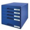 Schubladenbox PLUS  5 Schubladen  Polystyrol  blau
