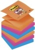 Haftnotiz Super Sticky Z-Notes Glow Collection  76 x 76 mm  or  pi  bl  6 x 90 Blatt