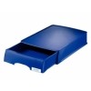 Briefkorb Plus mit Schublade  A4 quer  Polystyrol  blau