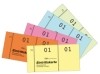 Eintrittskartenblock  Kompaktblock  farbig sortiert  100 Blatt / Block/50 Stück  gelb  orange  pink  blau  grün