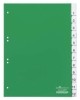 Zahlenregister  Hartfolie  1 - 12  grün  DIN A4  215/230 x 297 mm  12 Blatt