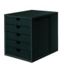 Schubladenbox SYSTEMBOX  DIN A4/C4  5 geschlossene Schubladen  schwarz