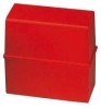 Karteibox DIN A6 quer  für 400 Karten mit Stahlscharnier  rot
