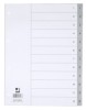 Zahlenregister aus Kunststoff grau -   A4  12 Blatt  Taben 1-12